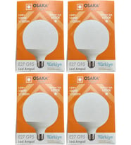 Osaka 15W (100W) 6500K (Beyaz Işık) E27 Duylu G95 Led Glop Ampul (4 Adet)