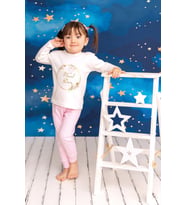 Pia Baby Premium %100 Pamuk İsme Özel Çocuk Pijama Takımı 1-8 Yaş 5080-14 (Pembe)