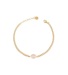Debora Jewelry 14 Ayar Altın Pembe Kuvars Taşlı Gurmet Bileklik
