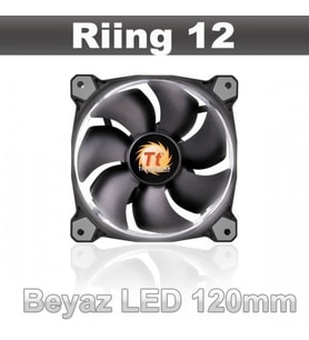 Thermaltake Riing CL-F038-PL12WT-A 120mm Beyaz Halka Ledli Titreşimsiz Kasa ve Radyatör Fanı