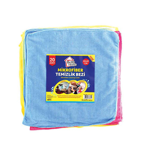 Bella House Ekonomik Mikrofiber Bez Temizlik Toz Cam Bezi - 40 x 40 Cm. - 20 Adet - Çok Renkli