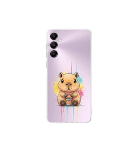 Samsung Galaxy A05S ile Uyumlu Splash Kapibara Tasarımlı Şeffaf Silikon Kılıf