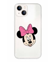 Apple iPhone 13 Mini Uyumlu Kapak Minnie Mouse Tasarımlı Şeffaf Silikon Kılıf
