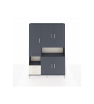 Arges Dolap 10 Raflı 2 Çekmeceli 5 Kapaklı 132x30x195 Antrasit-Antrasit/Aytaşı