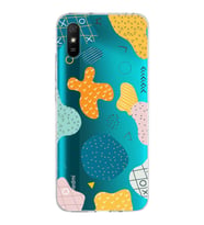 Xiaomi Redmi 9A Uyumlu Kapak Geometrik Şekiller Tasarımlı Şeffaf Silikon Kılıf