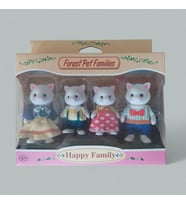 Happy Family Kedi Ailesi 4'lü Figür Seti