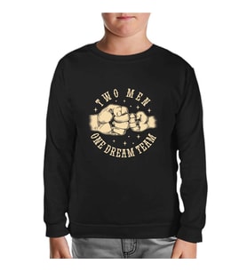 Two Man One Team Siyah Çocuk Sweatshirt
