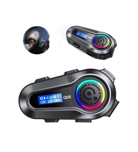 Q082x 5.3 İki Telefon Uyumlu Yeni Nesil RGB Işıklı Intercom Motosiklet Kask Kulaklık Motorsiklet Intercom