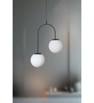 Zentia Sarkıt 2'li Camlı Avize - Şık Tasarımlı Modern Avize (Siyah)