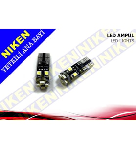 T10 Led-Park Ampul Ledi-Plaka Ampul Ledi Canbus Beyaz 8 Ledli