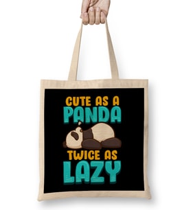 Cute As a Panda & Twice As Lazy Sleeping Panda Bez Çanta Uzun Saplı