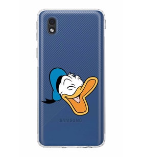 Samsung Galaxy A01 Core  Kamera Korumalı Kapak Donald Duck Tasarımlı  Şeffaf Kılıf