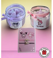 Kuromi & My Melody Arkadaşlık Seti – Kuromi & My Melody Mum + Kuromi & My Melody Bileklik