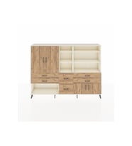 Arges Dolap 10 Raflı 6 Çekmeceli 4 Kapaklı 220x30x163 Aytaşı-Çam
