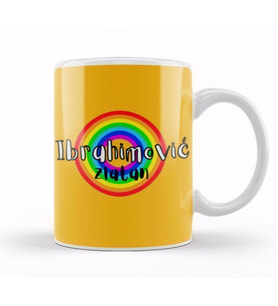 Zlatan Ibrahimovic Retro Rainbow Style Kupa Bardak Porselen