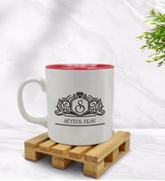 BK Gift Kişiye Özel İsimli İçi Kırmızı Renkli Kupa Bardak Model 13