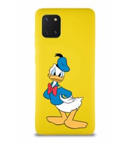 Samsung Galaxy A81 Soft Premier Kapak Donald Duck-D Tasarımlı Silikon Kılıf - Sarı (Şeffaf)