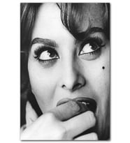 Cakatablo Sophia Loren Portre Siyah Beyaz MDF Tablo