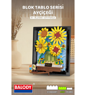 Balody Ayçiçeği Blok Tablo Serisi – Mini Blok Yapı Oyuncakları  1277 Parça (Sarı)