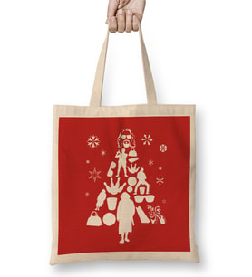 Big Lebowski Christmas Tree Silhouette Bez Çanta Uzun Saplı