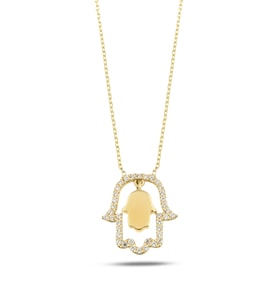 Debora Jewelry 14 Ayar Altın Fatma Ana Eli Kolye