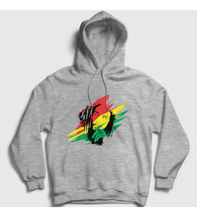 Presmono Unisex Gri Think Bob Marley Kapüşonlu Sweatshirt 265948tt (Gri)