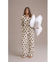 Kadın 8240 Kaskorse Uzun Kol Düğmeli Pijama Takımı