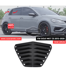 Vw Golf 7 7.5 2012-2020 Uyumlu Kelebek Cam Izgarası Cam Vizörü Havalandırma Takım Parlak Siyah