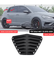 Vw Golf 7 7.5 2012-2020 Uyumlu Kelebek Cam Izgarası Cam Vizörü Havalandırma Takım Parlak Siyah