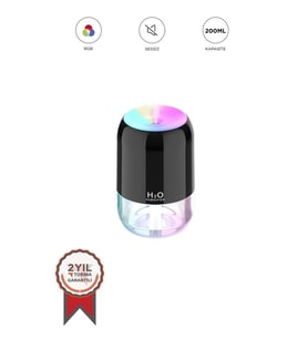 Torima H6 Siyah 200ml Ultrasonik Renkli Hava Nemlendirici Buhar Makinesi Ve Aroma Difüzörü