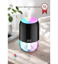 Torima Hava Nemlendirici Buhar Makinesi Ve Aroma Difüzörü 200ml Ultrasonik Renkli H6 Siyah