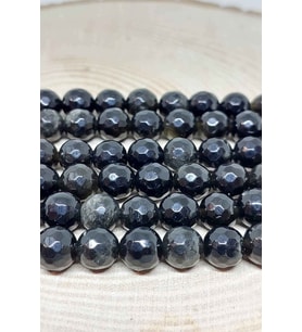 Bileklik Boy Golden & Siyah Obsidyen Taşı Faset Kesim Yarım Dizi 8mm (18CM UZUNLUĞUNDADIR)