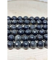 Bileklik Boy Golden & Siyah Obsidyen Taşı Faset Kesim Yarım Dizi 8mm (18CM UZUNLUĞUNDADIR)