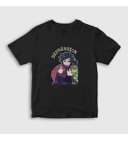 Presmono Unisex Çocuk Siyah Depression Giyu Tomioka Anime Demon Slayer Kimetsu No Yaiba T-Shirt 298241tt