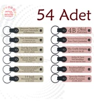 S Kahve & Y Ağzı, Kafe Müşterilerine Küçük Teşekkür, 54’lü Set, İsim ve Mesajlı Deri Anahtarlık