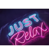 Just Relax Neon LED Duvar Süsü  Ambiyans Aydınlatmalı Dekor Tabela(80x50cm)