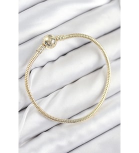 Pirinç Charm Topcuk Model Gold Renk Kadın Bileklik