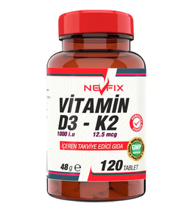 Nevfix Vitamin D3-K2  ( 1 Kutu ) 120 Tablet
