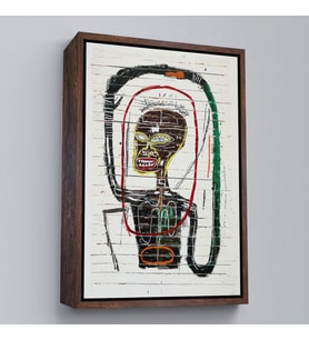 Çerçeveli Jean-Michel Basquiat - Flexible Tablo (Kahverengi)