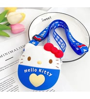 Hello Kitty Mini Silikon Çanta Kalpli Mavi