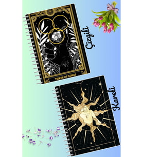 Tarot defter seti 2 adet A4 boyutu 21*30 çizgili + kareli 60 syf