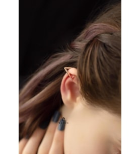Üçgen Model Gümüş Küpe-Rose