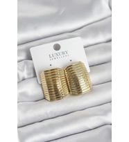 Gold Renk Pirinç Vintage Esintili Statement Küpe