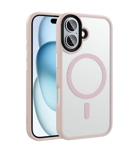 Coverzone ?Phone 16 Plus ile Uyumlu Sert PC Arka Y�zey Wireless ?arj �zellikli Buzlu Saydam ZF Kapak