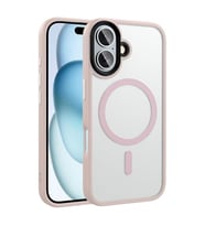Coverzone ?Phone 16 Plus ile Uyumlu Sert PC Arka Y�zey Wireless ?arj �zellikli Buzlu Saydam ZF Kapak