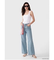 LCW Comfort İndigo Fular Detaylı Wideleg Kadın Jean Pantolon