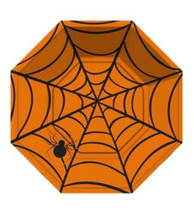 Tabak halloween cadılar bayramı örümcek sekizgen turuncu pk:8-