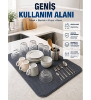 Mikrofiber Bulaşık Kurutma Matı Yüksek Su Emici Mutfak Kurutma Örtüsü
