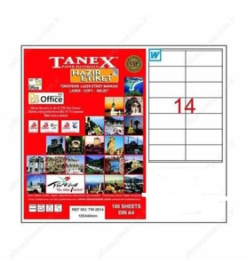 Tanex TW-2614 - 105 x 40 mm Laser Etiket 100 Adet Ücretsiz Kargo