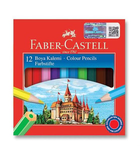 Faber Castell Kuru Boya Yarım Boy 12 Renk Karton Kutu 5171116412
